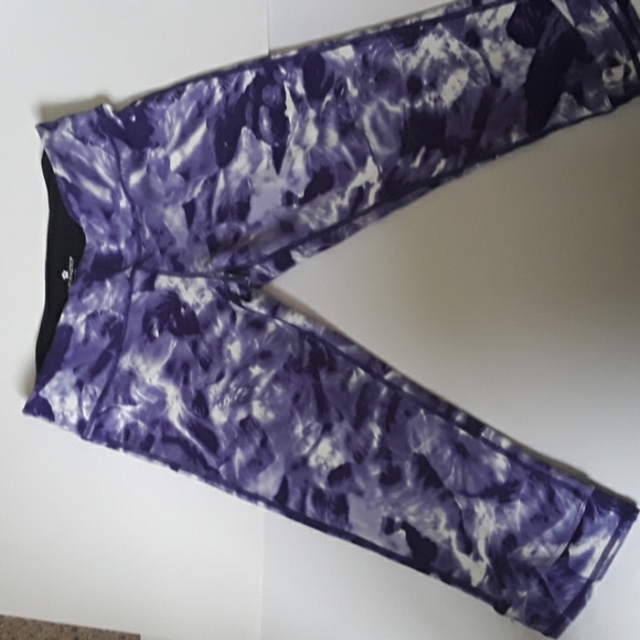 Tuff Athletic crop pant, Size: S, purple and white - Picture 10 of 10